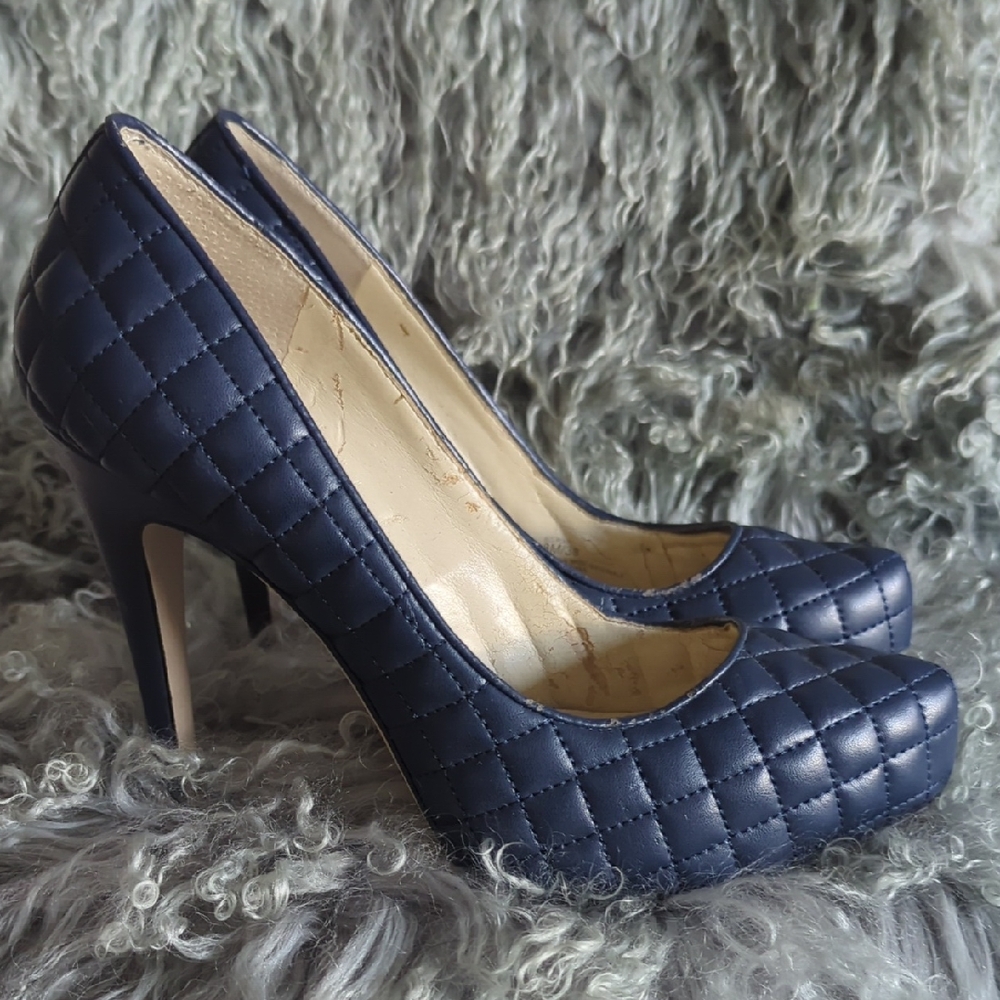 BCBGeneration Navy Quilted Heels